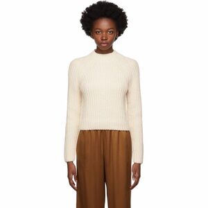 Vince Off-White Raglan Sleeve Mock Neck Sweater